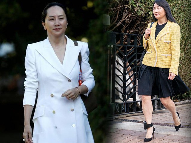 Đại công chúa Huawei thời bị giam lỏng, đeo vòng giám sát: Vẫn mặc sang chảnh, chân xỏ giày hiệu